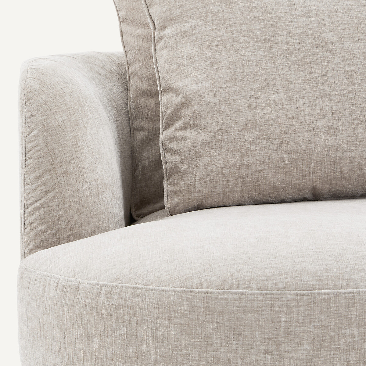 Demi-canapé gauche, modulable en velours chenille, TIBERIO gris clair, AM.PM