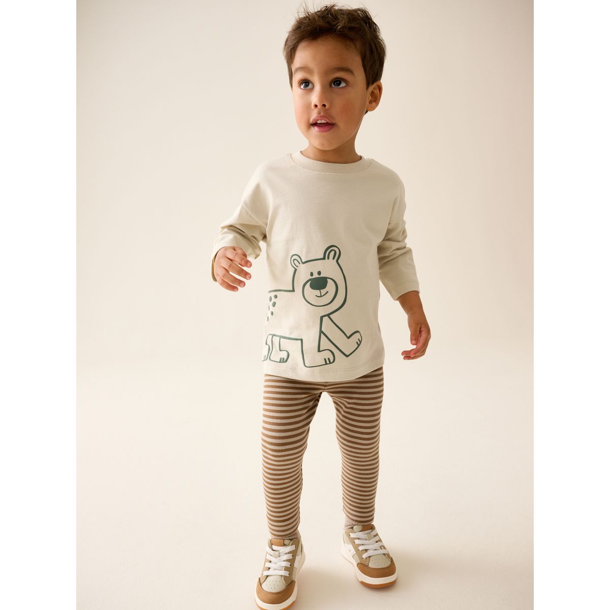 Ensemble haut imprimé et legging, lot de 2 forêt brune/crème, NEXT