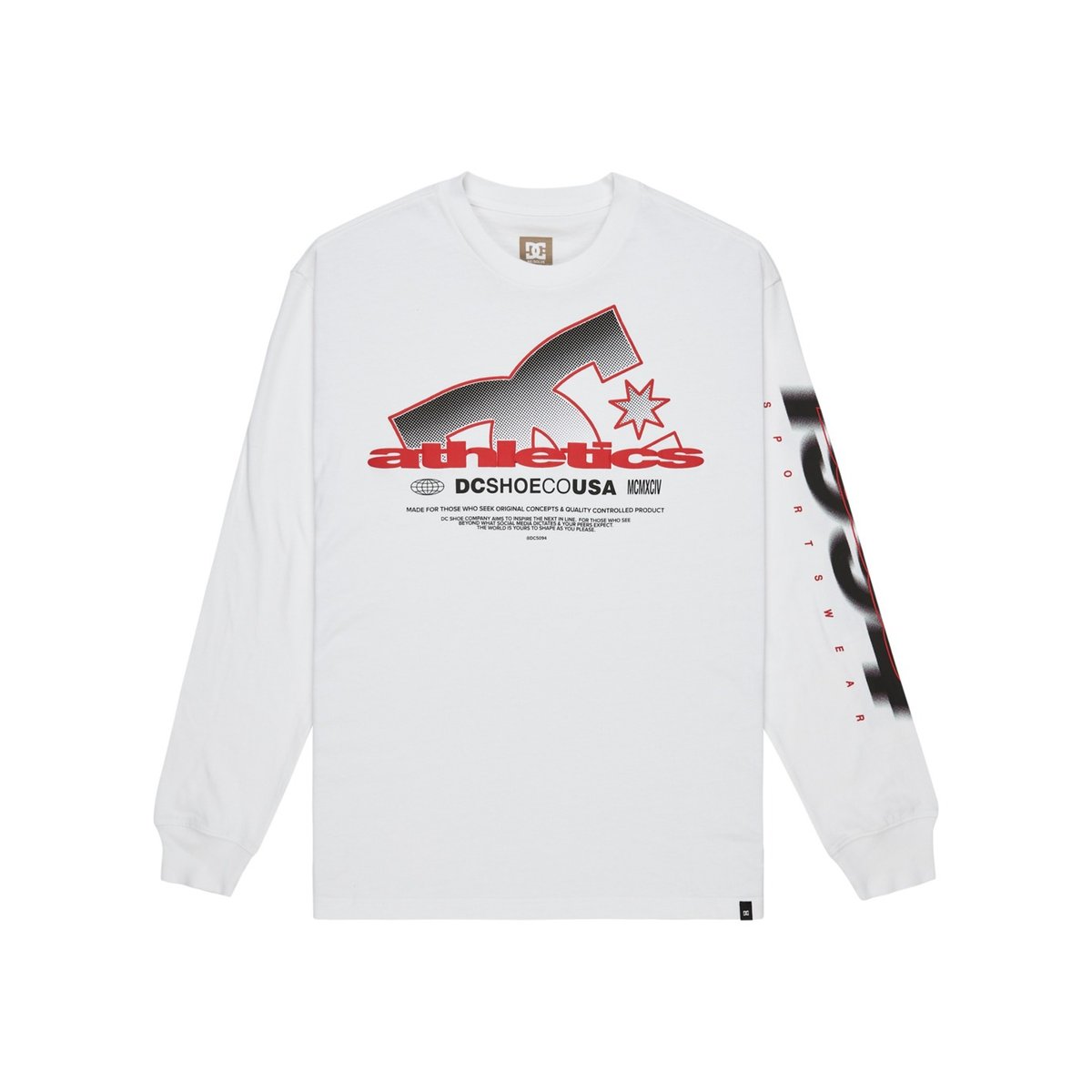 T-shirt manches longues SLATHLETIC HLS. blanc white, DC SHOES