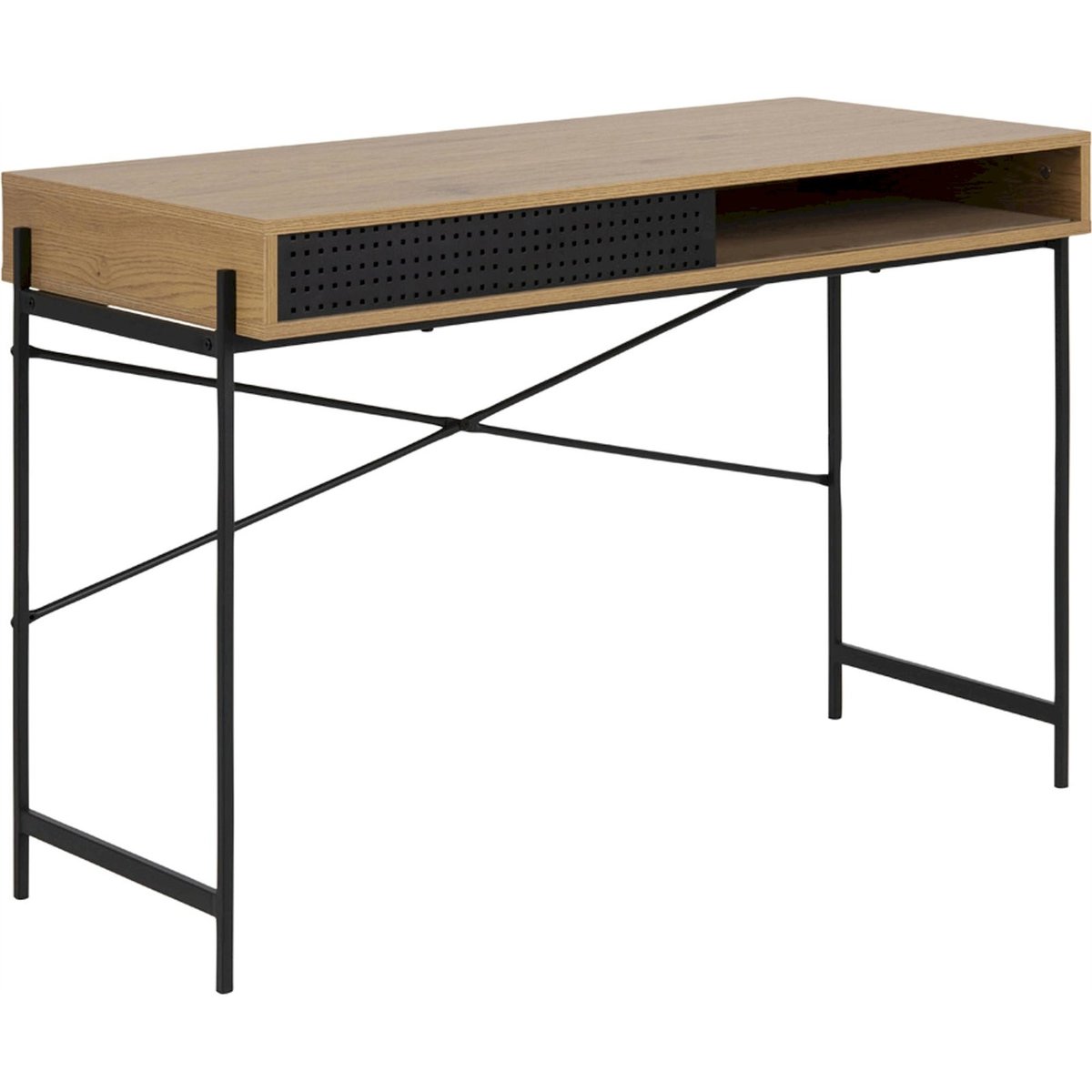 Bureau industriel collection DUFFMAN chêne naturel et noir, RECOLLECTION