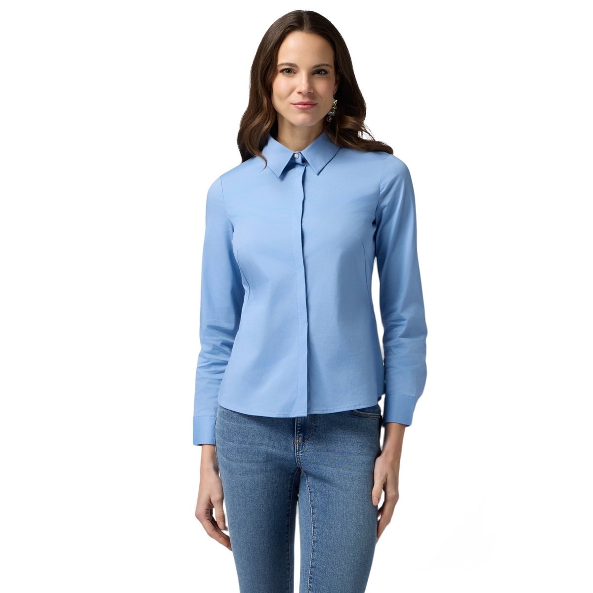 Chemise avec bouton bijou light - blue, OLTRE