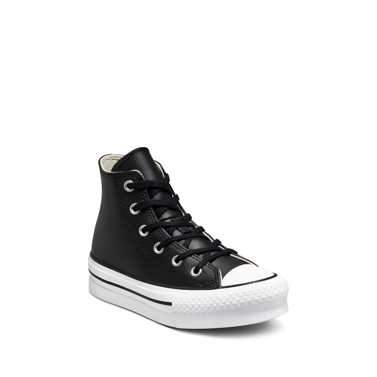 Baskets cuir All Star Eva Lift Foundation Leather noir, CONVERSE