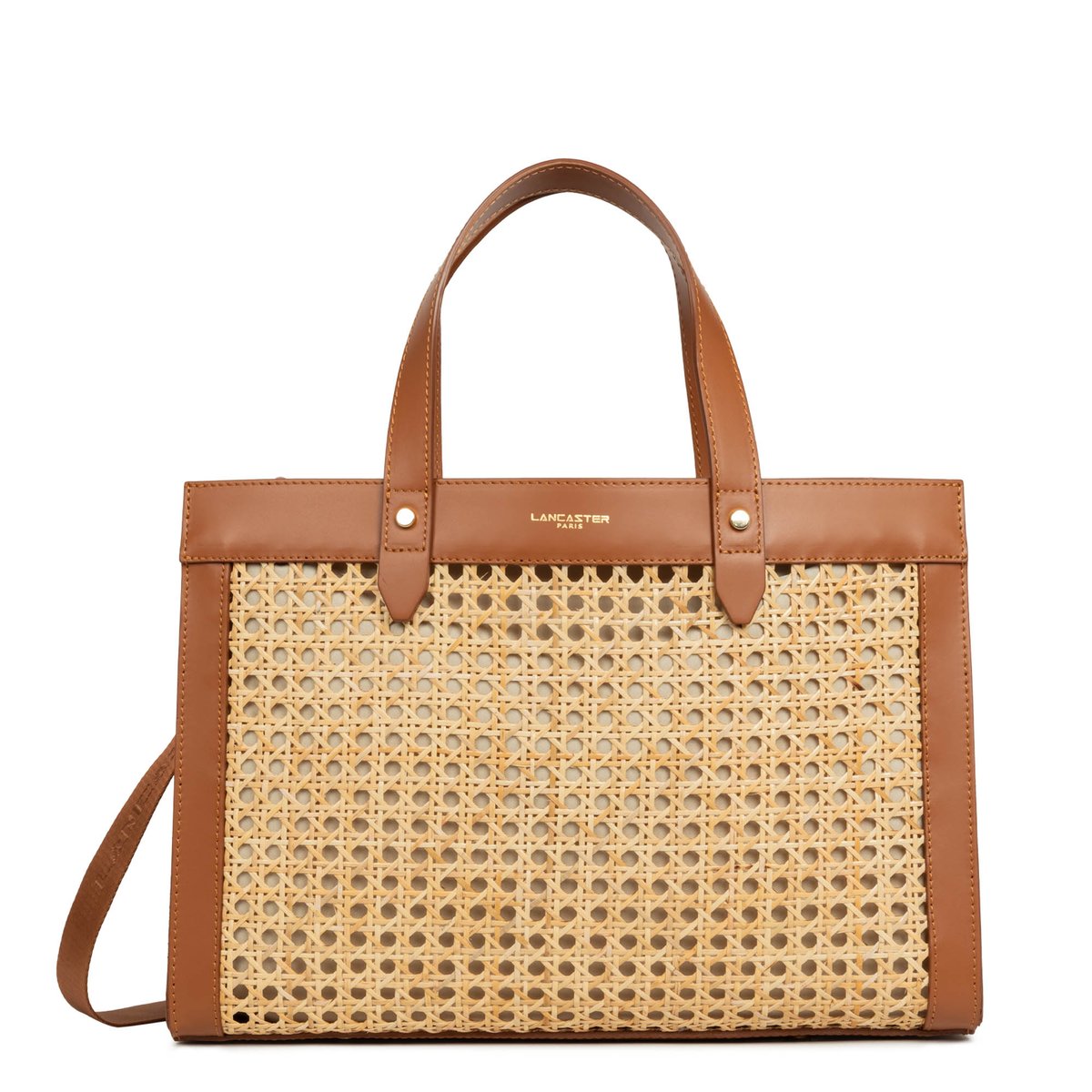 Sac cabas main CANNAGE ROTIN camel, LANCASTER