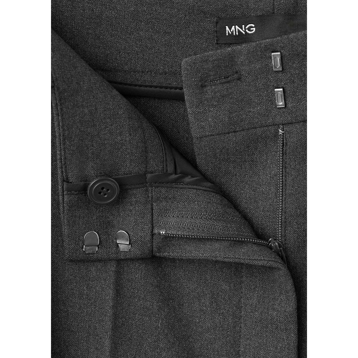 Pantalon de tailleur droit gris, MANGO