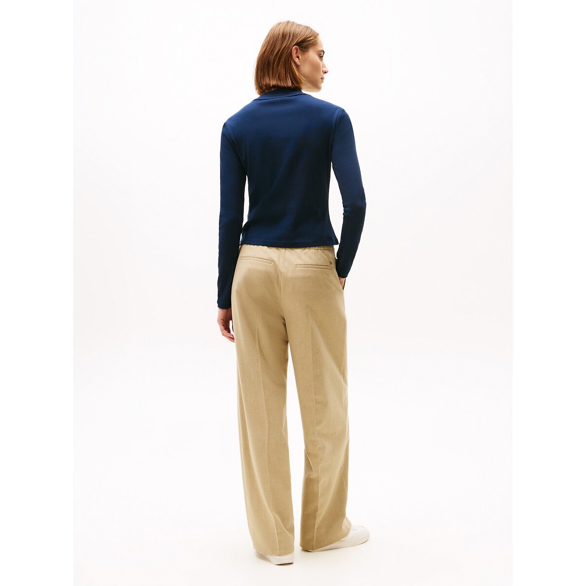 Tee shirt col montant manches longues marine, TOMMY HILFIGER