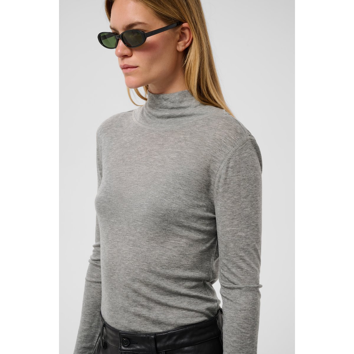 T-shirt à manches longues gris grey melange, SOAKED IN LUXURY