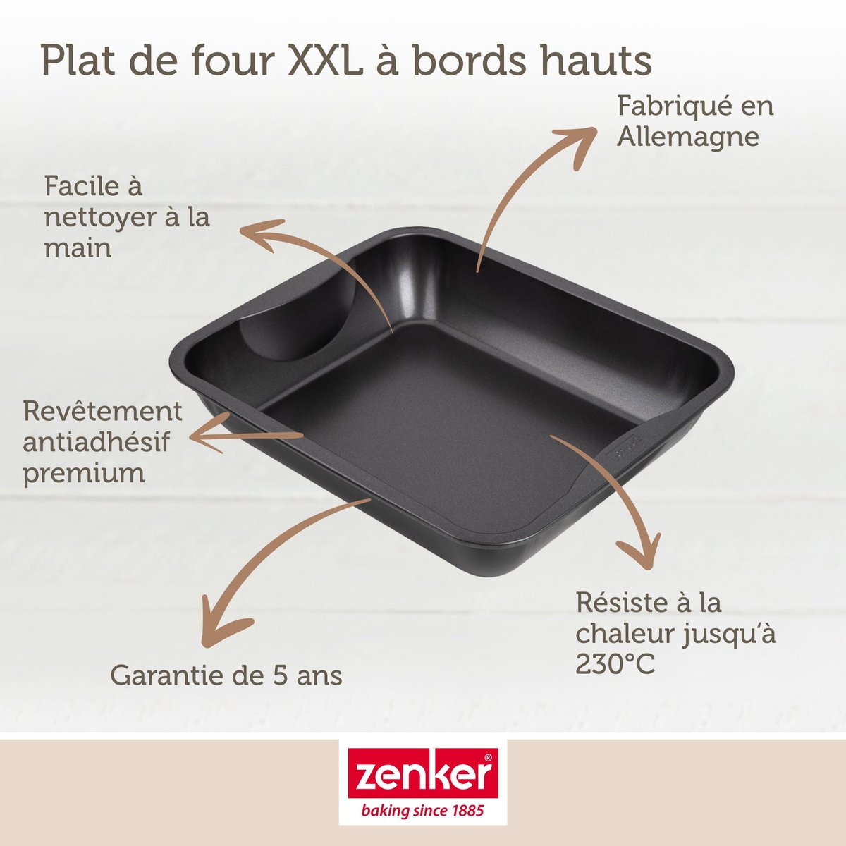 Ensemble de 2 Plats à four XXL rectangle SPÉCIAL COOKING noir, ZENKER