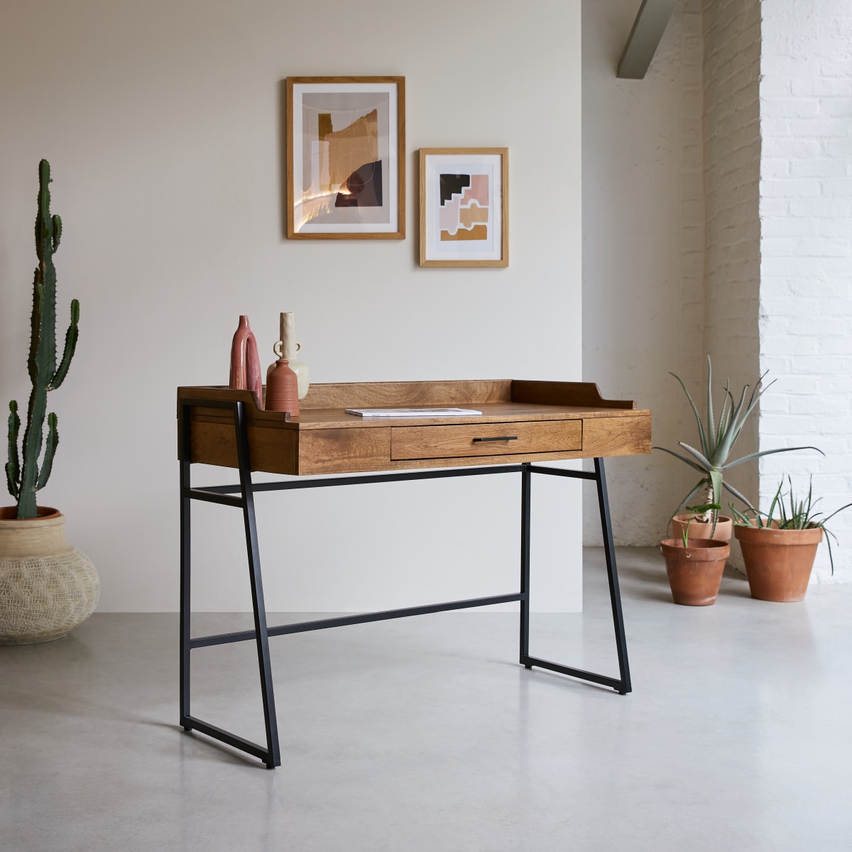 Bureau en Manguier massif, HEDDA marron, TIKAMOON
