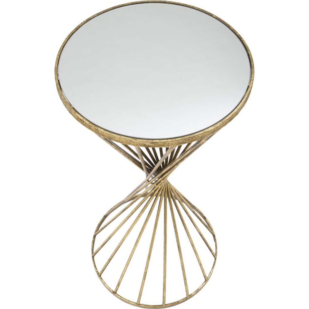 Bout de canapé en verre plateau rond GLAM doré et verre, RECOLLECTION