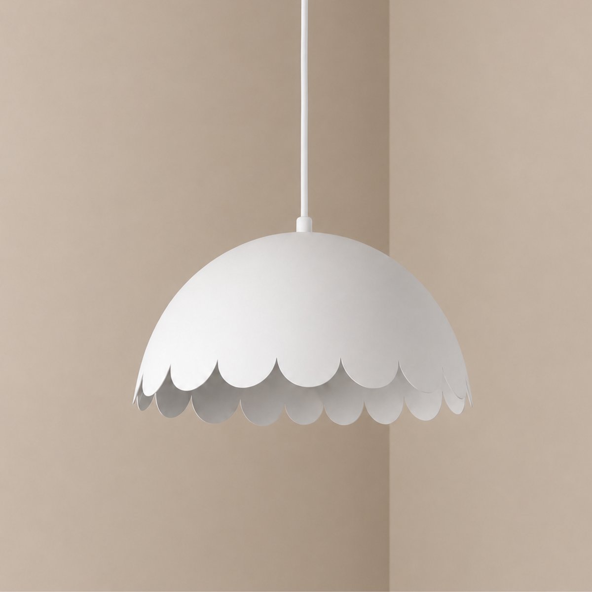Suspension en métal D30 cm - FLOW blanc, MAISON PAVANE