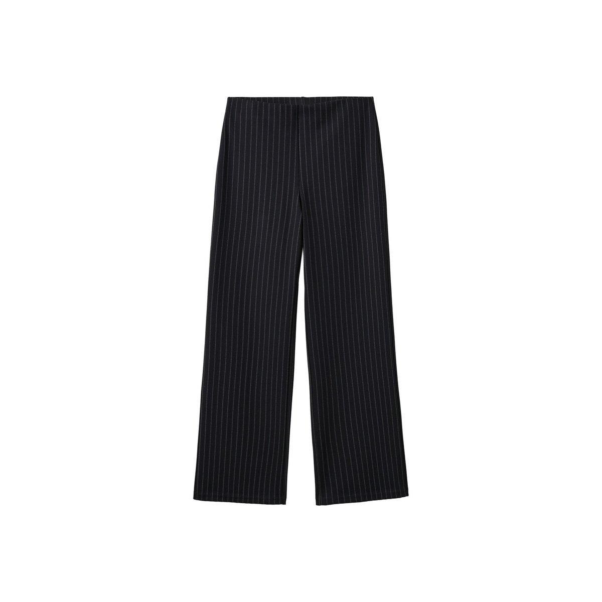 Pantalon droit fines rayures bleu marine, MANGO