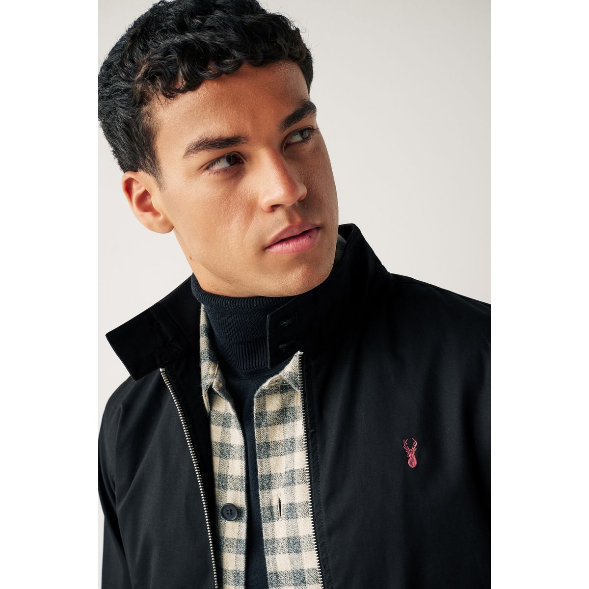 Blouson harrington déperlant doublure noir, NEXT