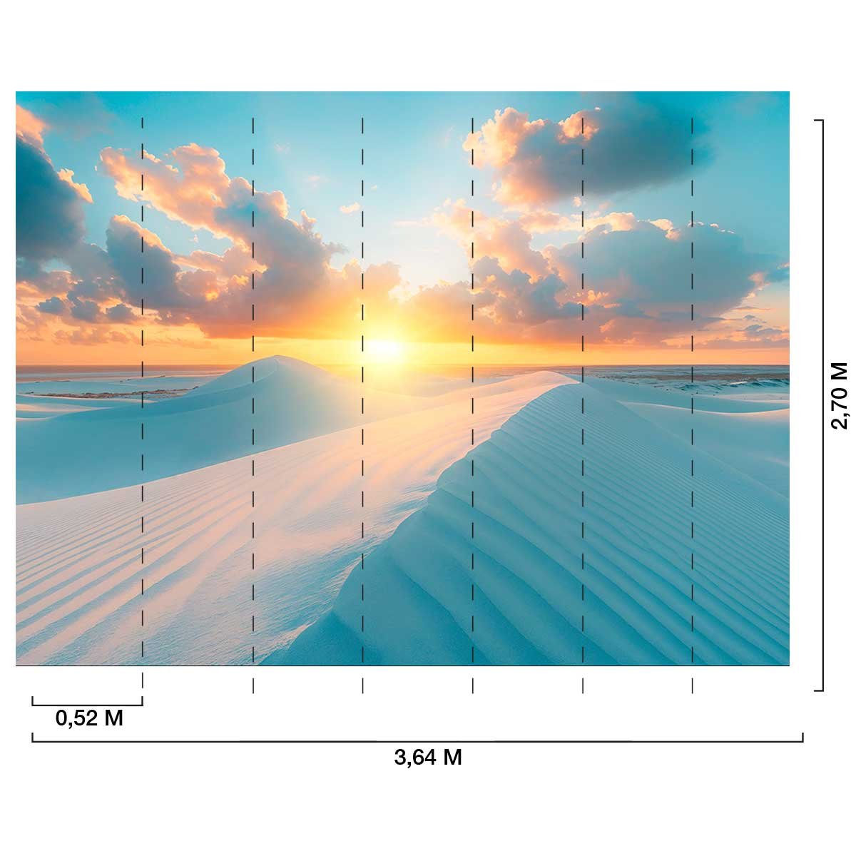 Papier peint dunes au brésil sous le sunset intissé, HEXOA