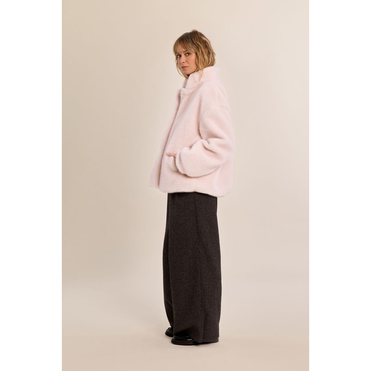 Veste imitation fourrure rose, MOLLY BRACKEN
