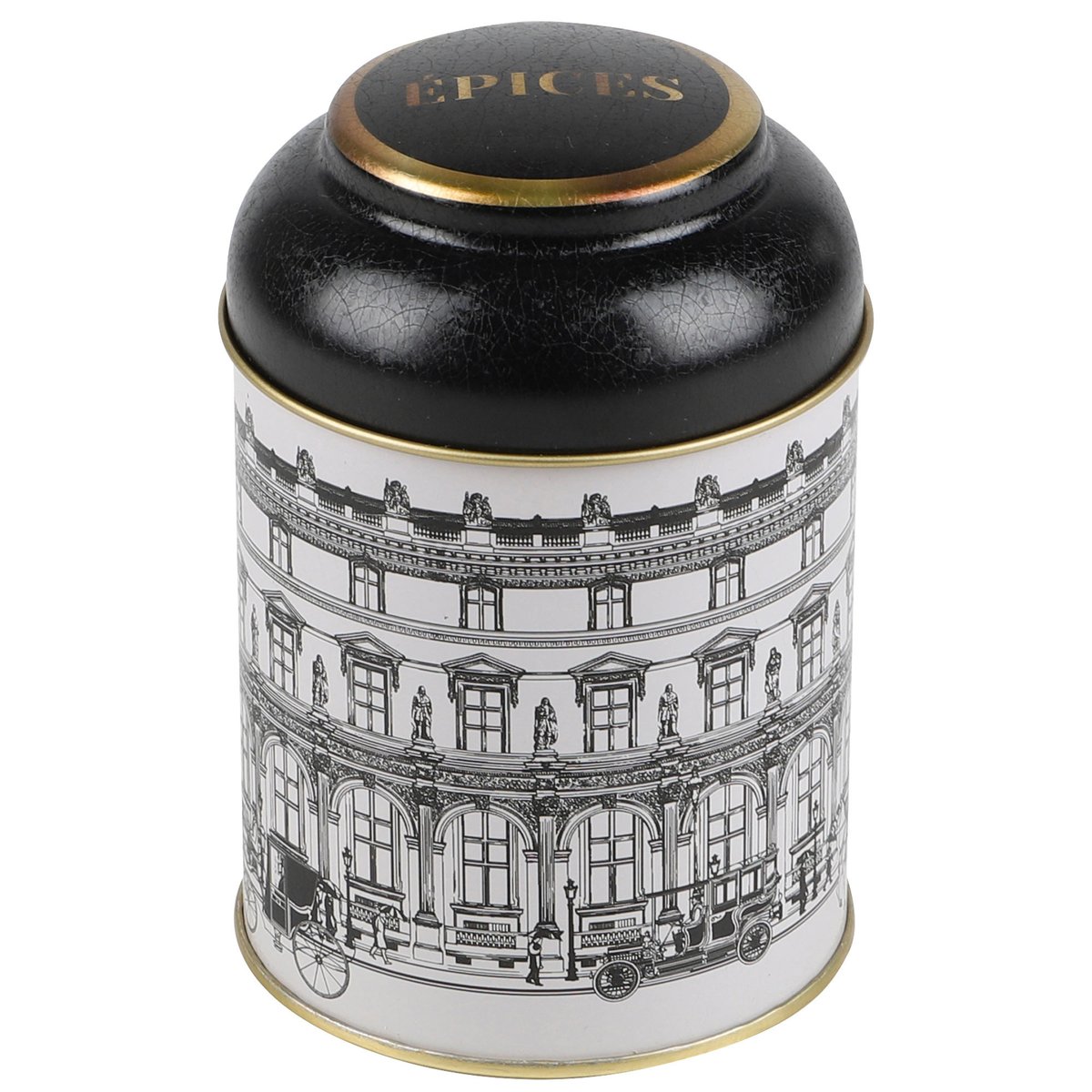 Boîte à épices en métal noir, blanc et doré noir & blanc, WADIGA