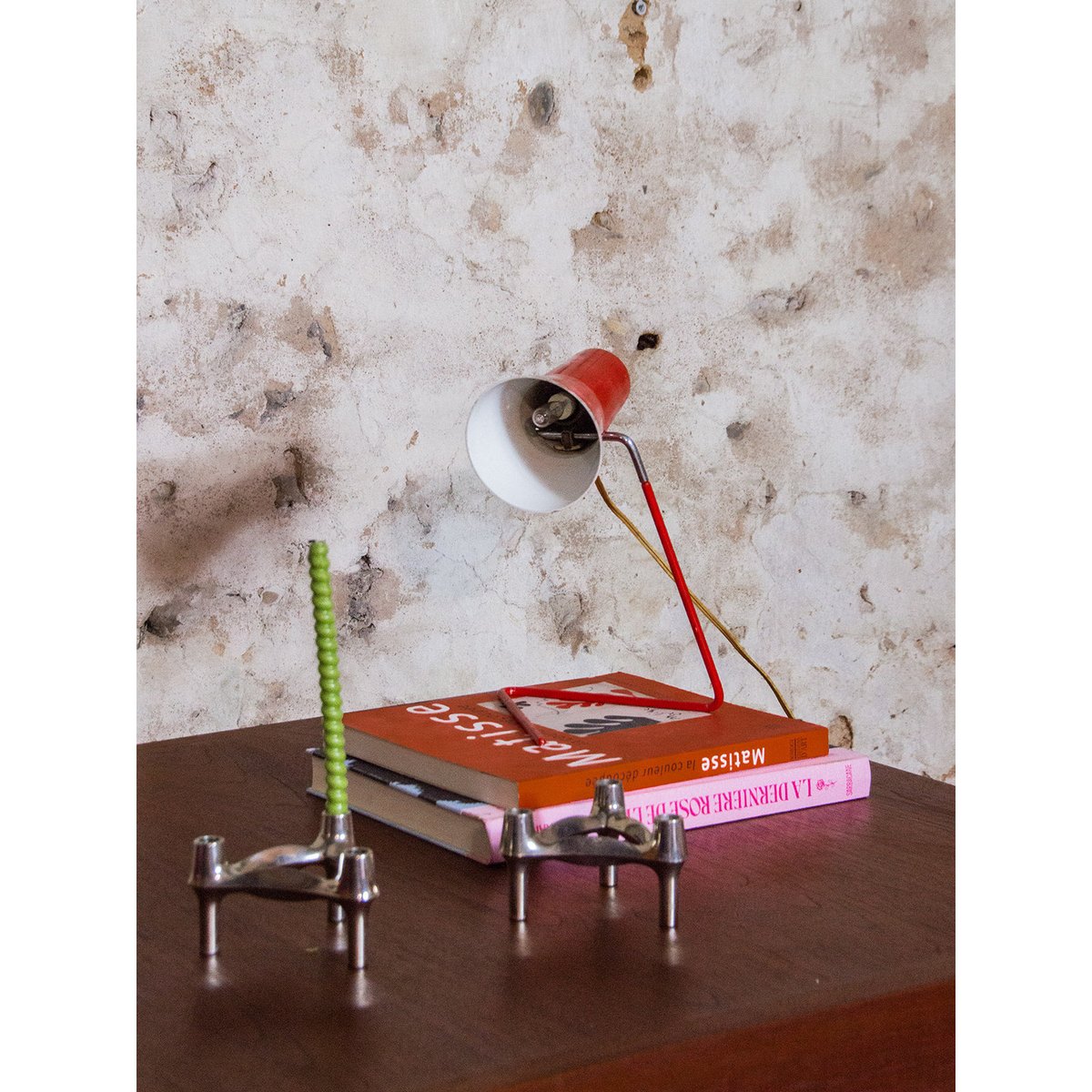 Lampe à poser vintage Julia N°379 - Bon état rouge, DEBONGOUT