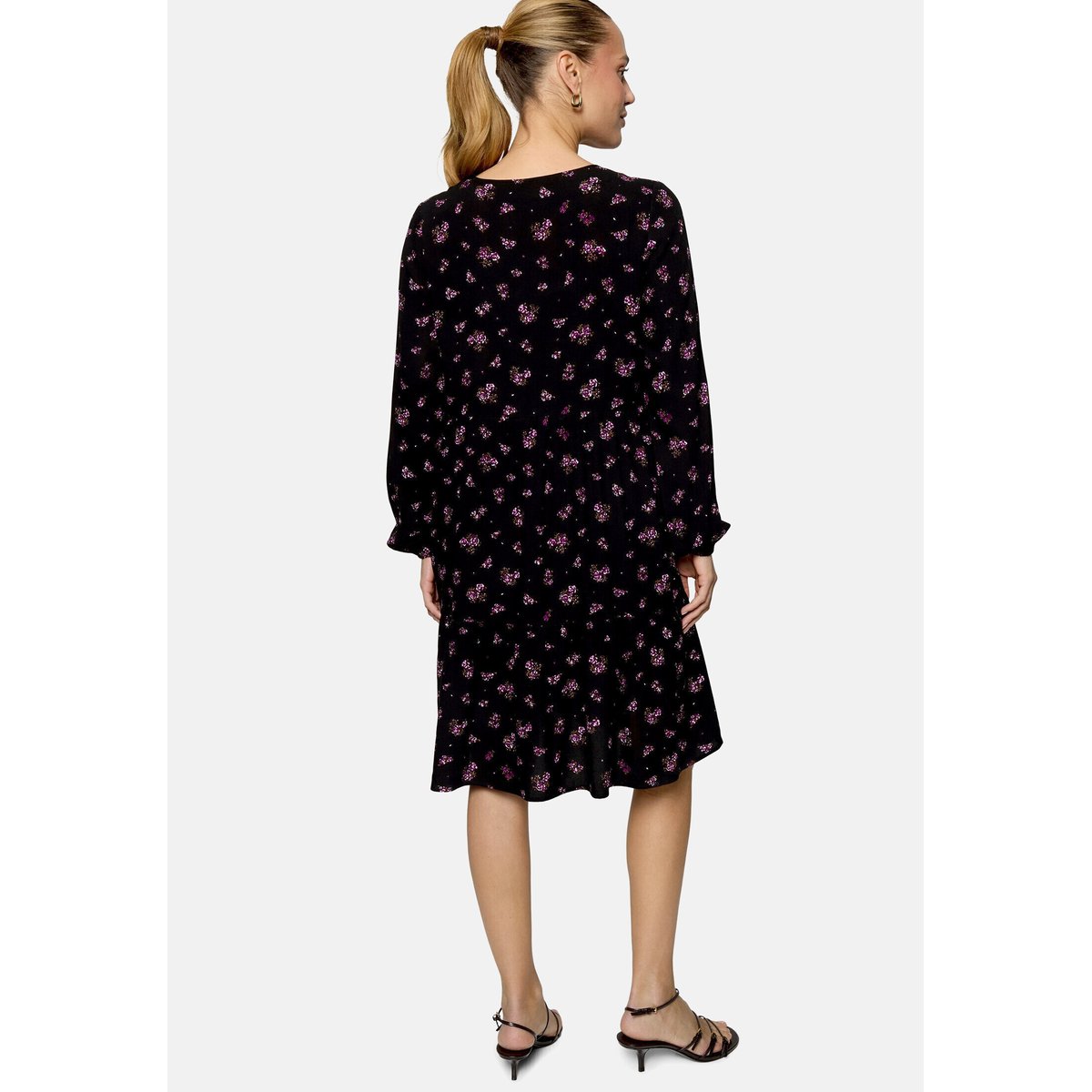 Robe à volants à impression black/pink, ZERO