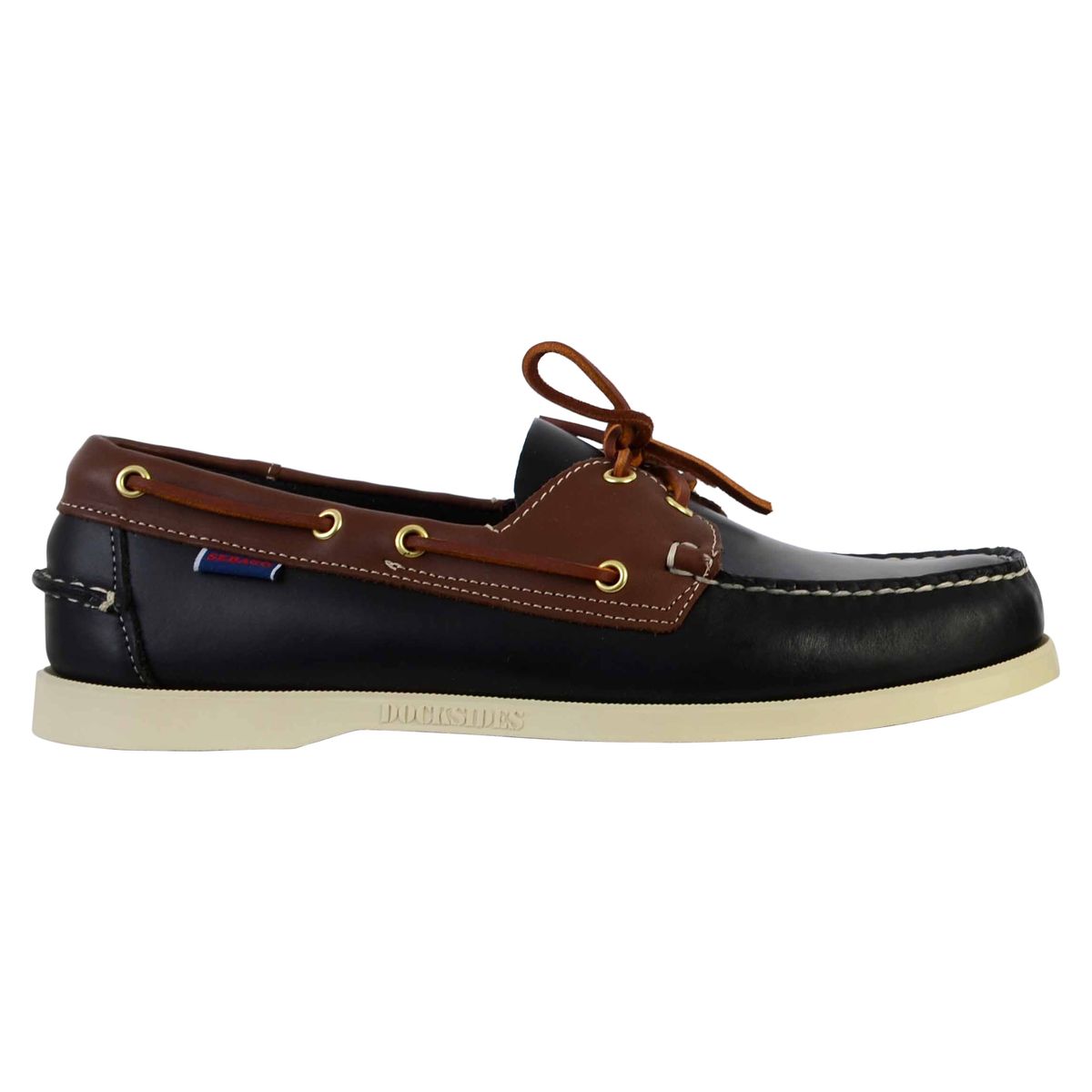 Derby Cuir Sebago Portland Wax Lea noir marron, SEBAGO