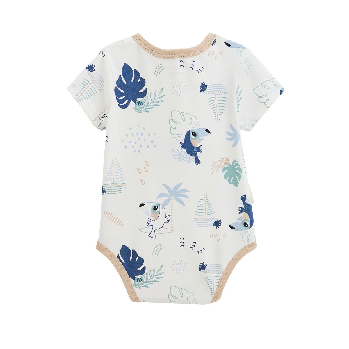 Ensemble body bébé et short en gaze de coton Toucana bleu, PETIT BEGUIN