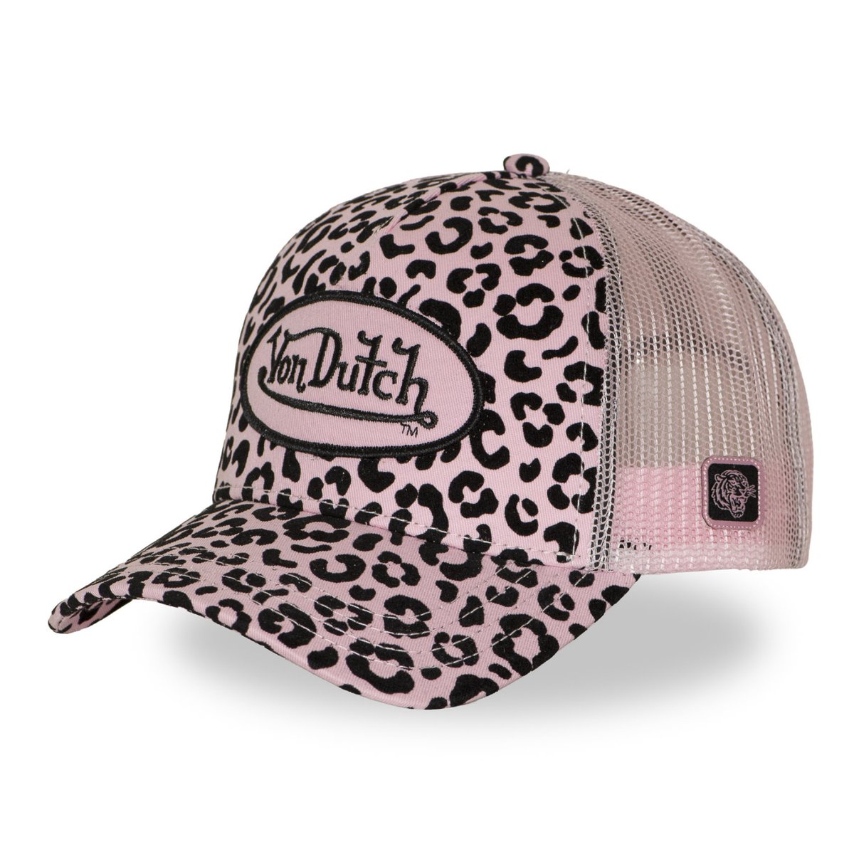 Casquette trucker LEOPARD rose/noir, VON DUTCH