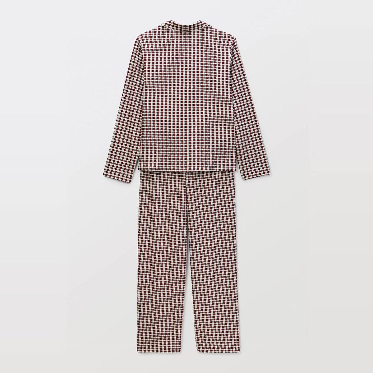 Pyjama à carreaux en coton ecru, MONOPRIX