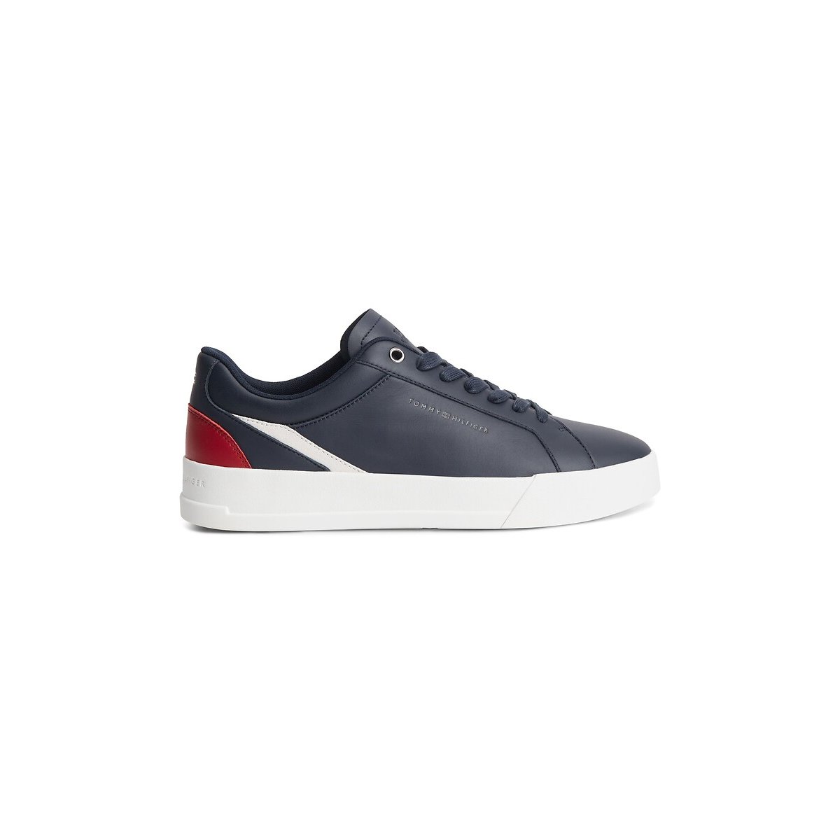 Zapatillas de piel COURT azul marino, TOMMY HILFIGER