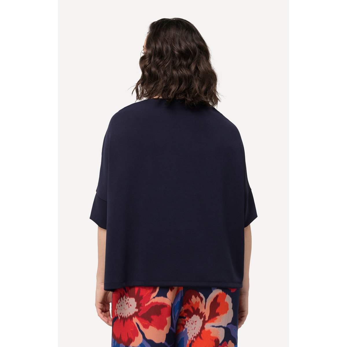 Sweat-shirt oversized à manches courtes marine, ULLA POPKEN