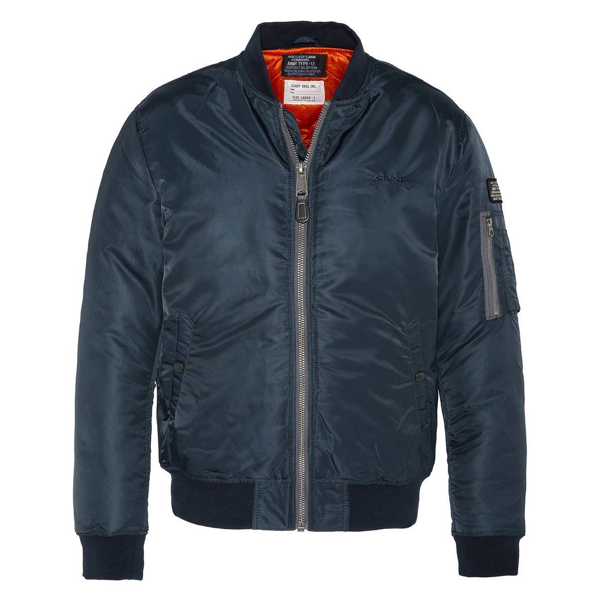 Blouson unisexe, style bomber, AIRFORCERS bleu marine, SCHOTT