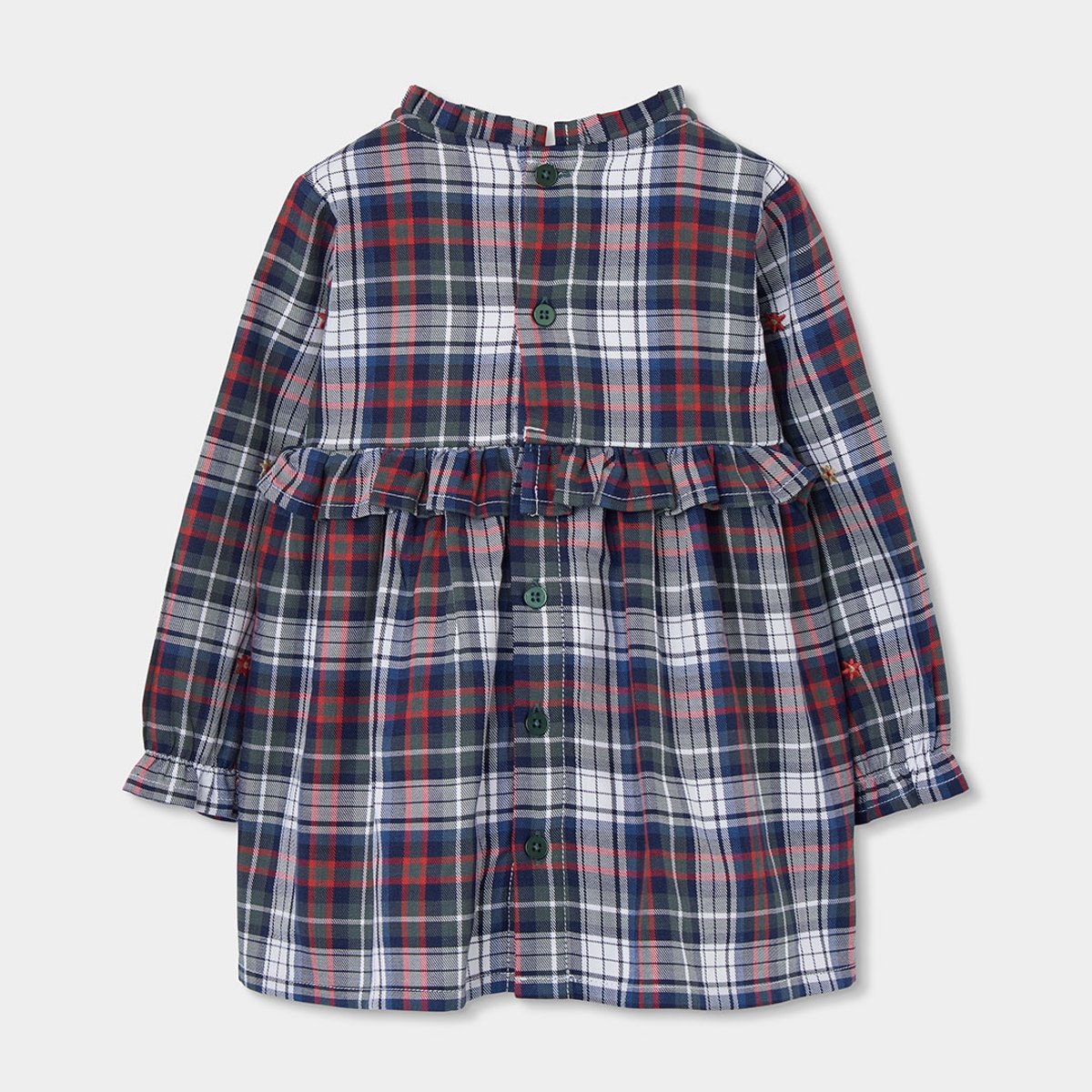 Robe fille à carreaux brodée fleurs multicolore, BOBOLI