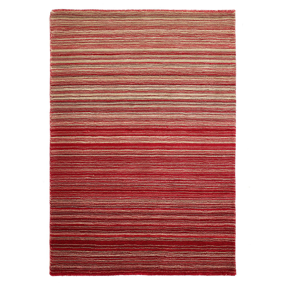 Ombre Stripe Patterned Rug in 100% Wool red, SO'HOME