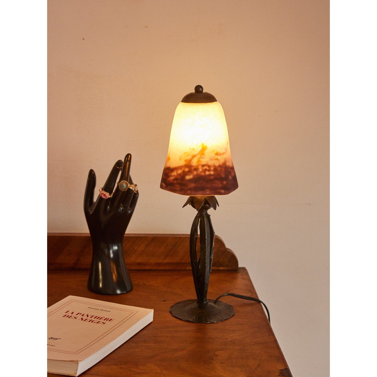 Lampe à poser Art déco Colette N°448 - Bon état violet, DEBONGOUT