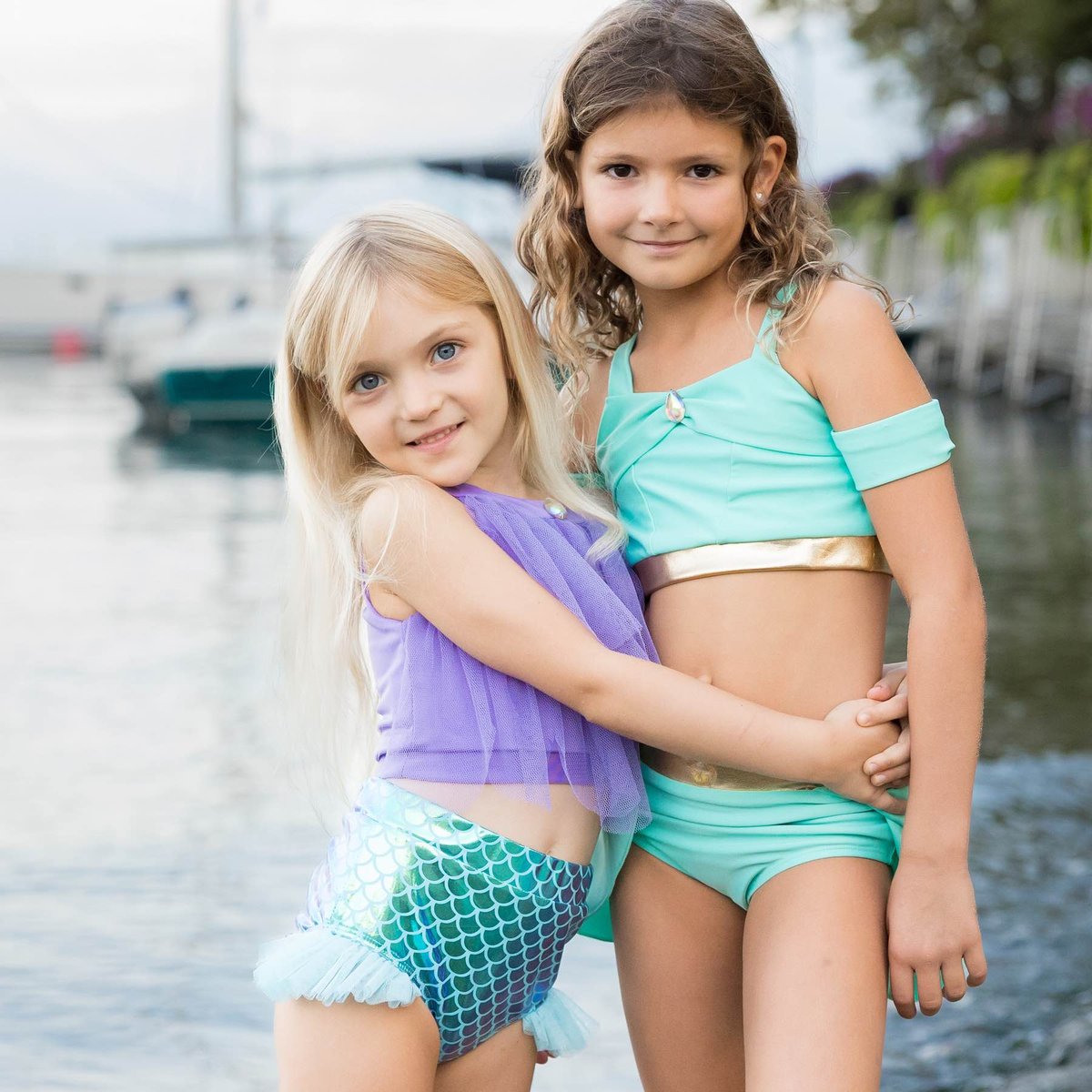Maillot de bain 2 pièces fille sirène violet, GREAT PRETENDERS