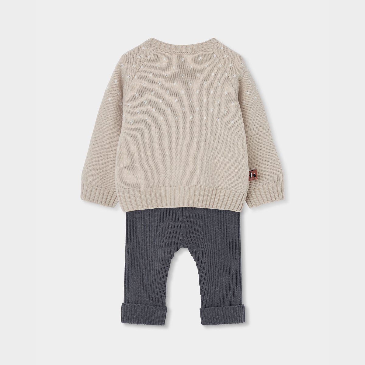 Ensemble bébé imprimé pingouin beige, BOBOLI