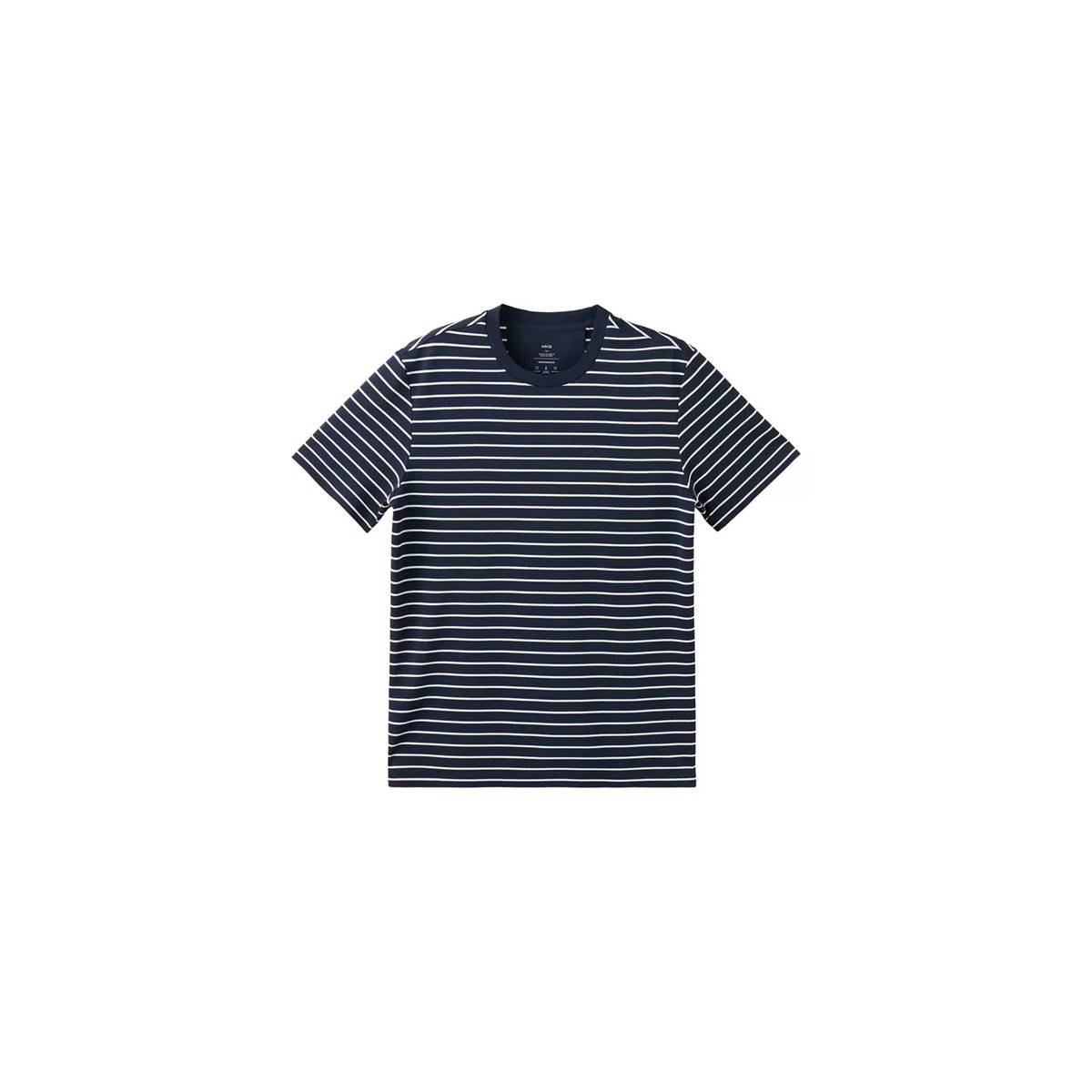 T-shirt slim-fit rayures COOLMAX® bleu marine, MANGO MAN