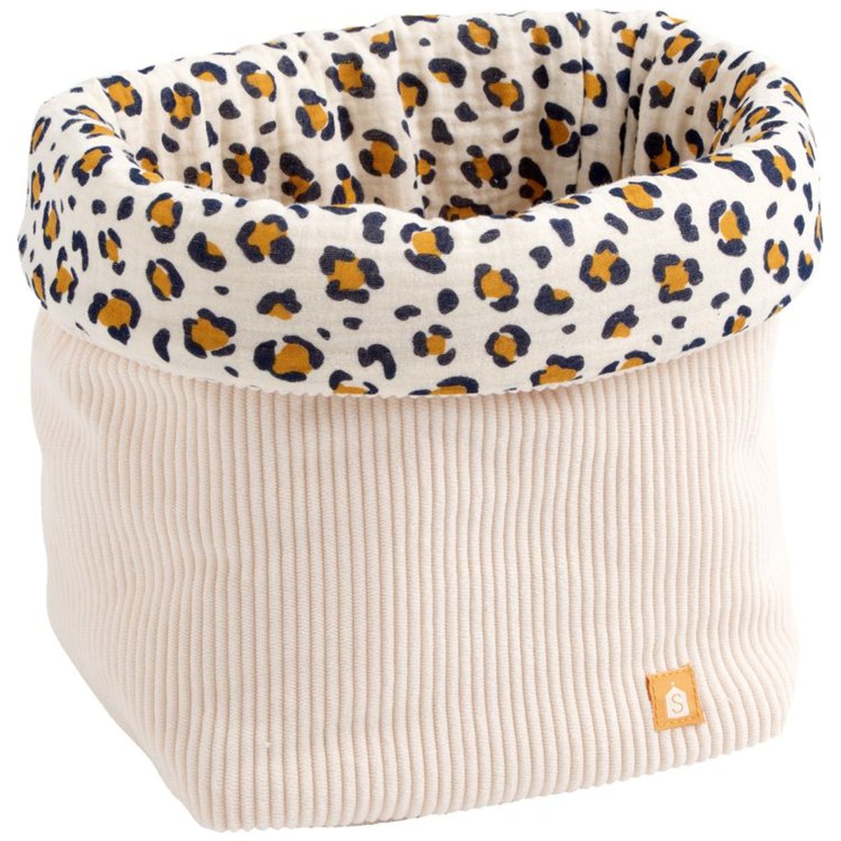 Lot de 2 paniers de rangement ecru, marron, noir, SAUTHON