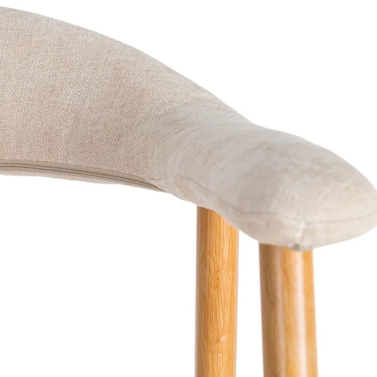 Chaise design métal effet bois et tissu éponge beige 56x50.5x76cm beige, WADIGA