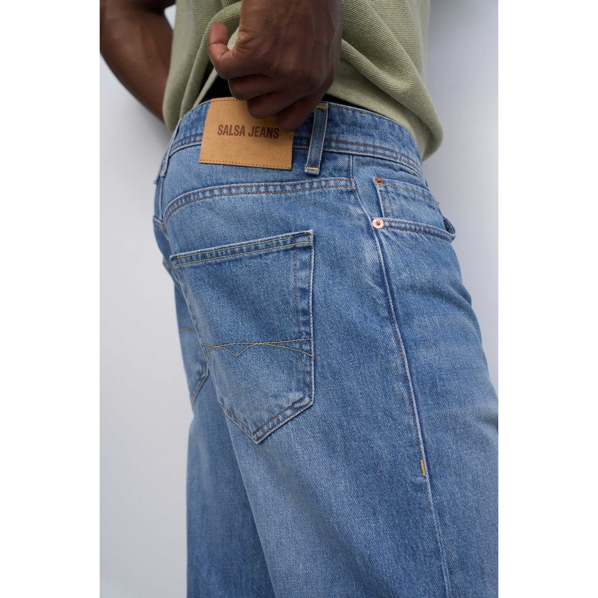 JEAN STRAIGHT FIT bleu turquoise, SALSA JEANS