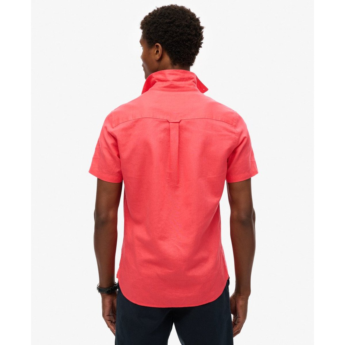 Chemise Manches Courtes Coupe Décontractée rose paradis, SUPERDRY