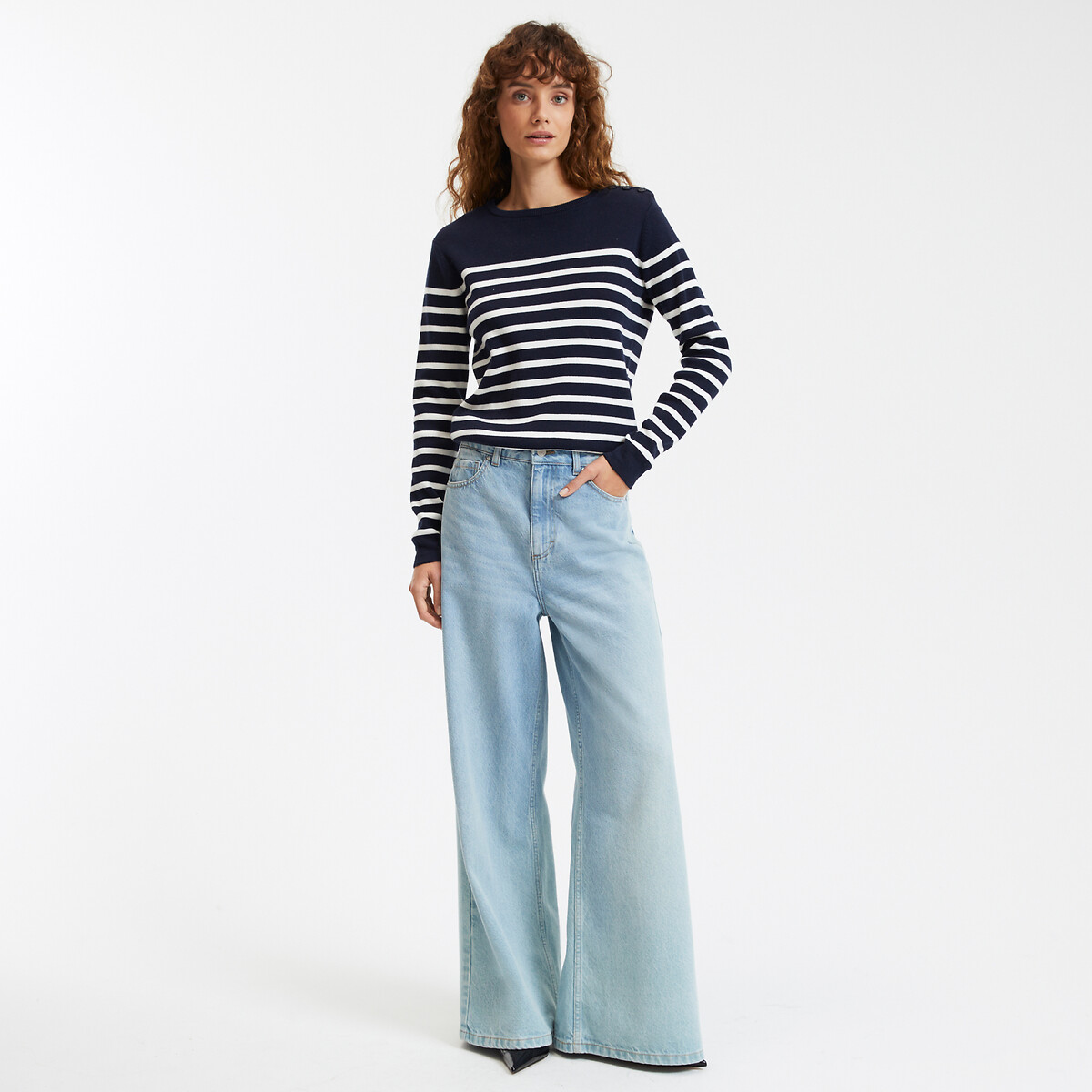 Breton Striped Jumper striped navy / ivory, LA REDOUTE COLLECTIONS