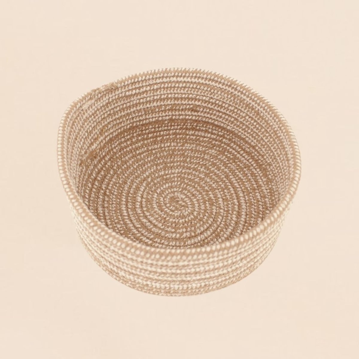 Lot de 3 paniers ronds en corde de coton beige, AZAO