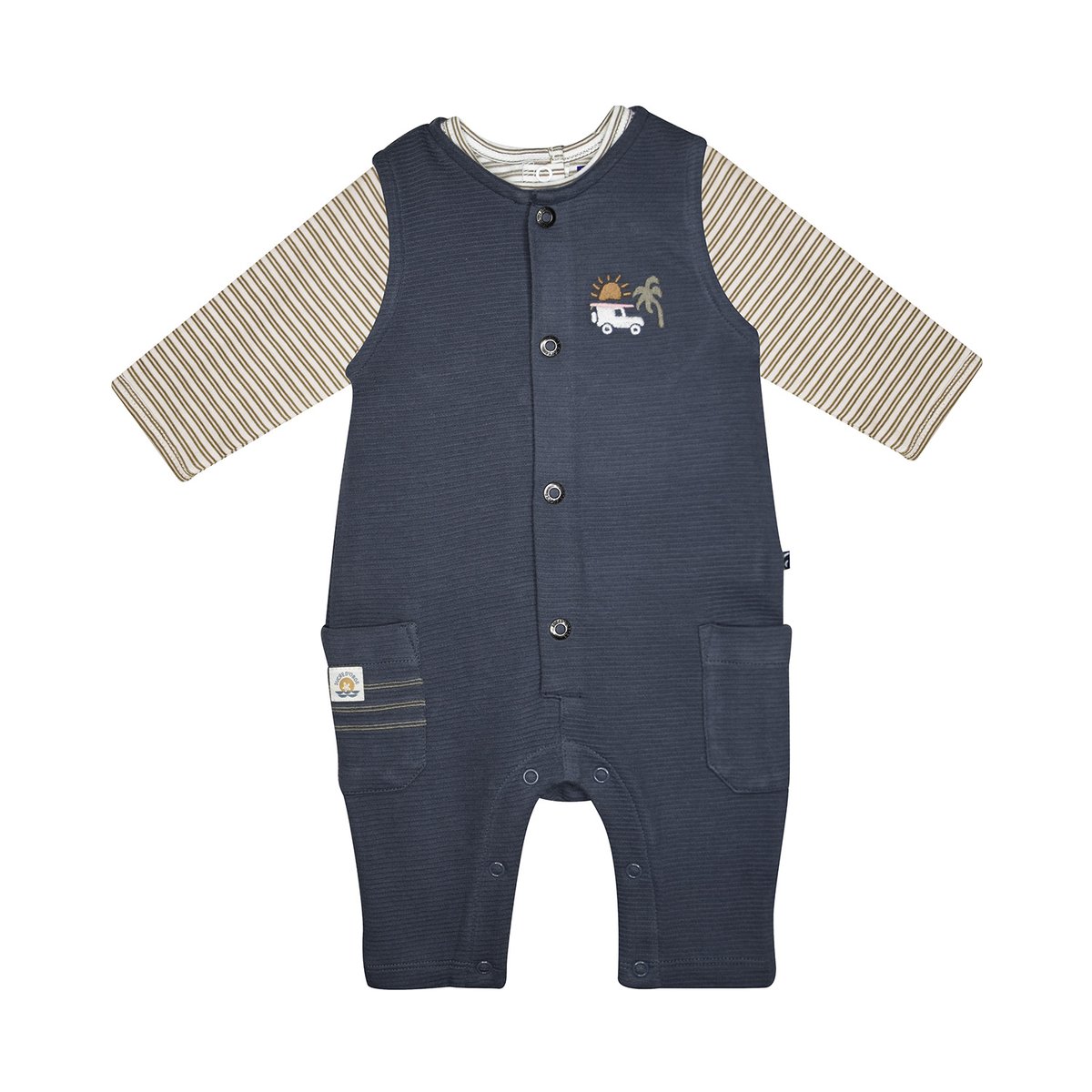 Ensemble t-shirt et salopette ruiz bleu, SUCRE D'ORGE
