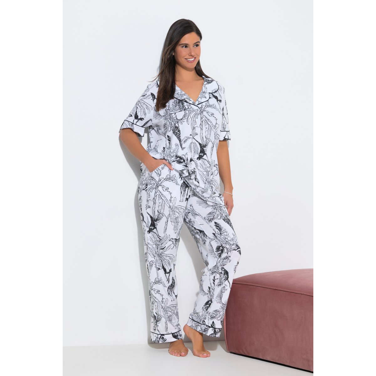Pyjama à motif safari blanc cassé, ULLA POPKEN