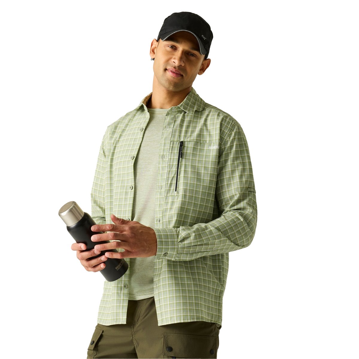 Chemise de voyage motif/style à carreaux sauge clair, REGATTA