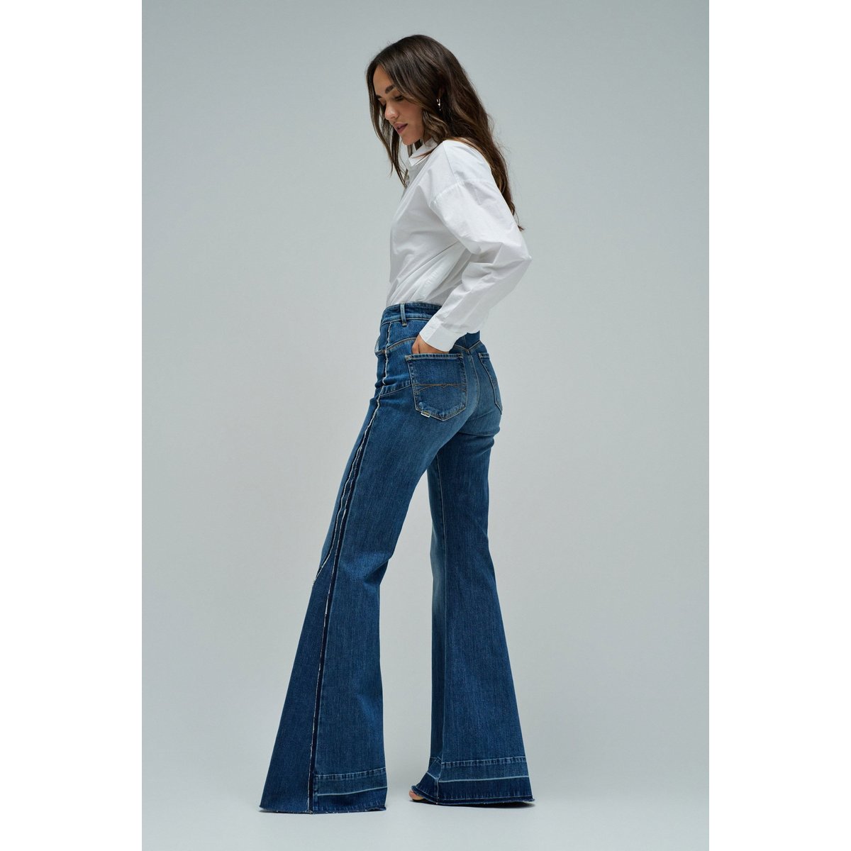 JEAN FAITH PUSH IN FLARE bleu denim, SALSA JEANS