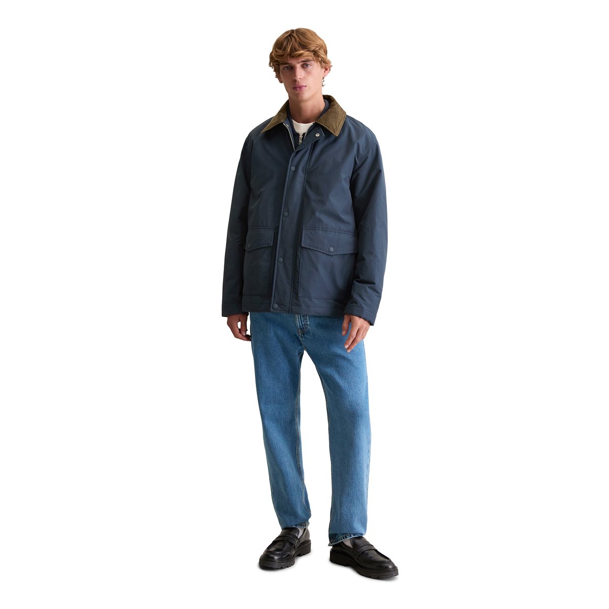 Barnjacket regular imperméable et légèrement matelassé bleu foncé, MARC O’POLO DENIM