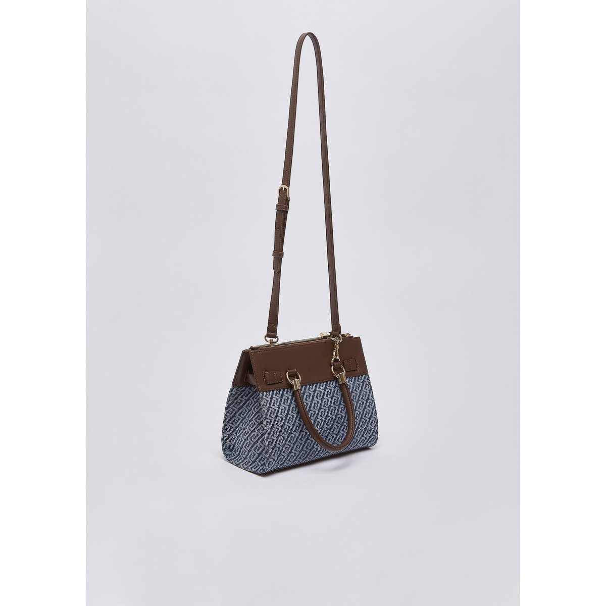 Sac satchel format petit effet denim denim bleu, LIU JO