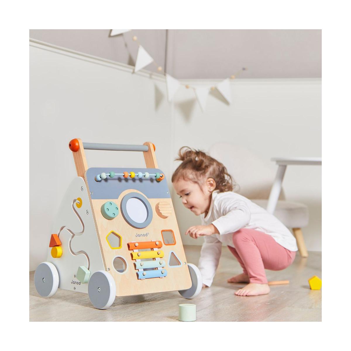 Chariot multi activités sweet cocoon en bois blanc/naturel, JANOD