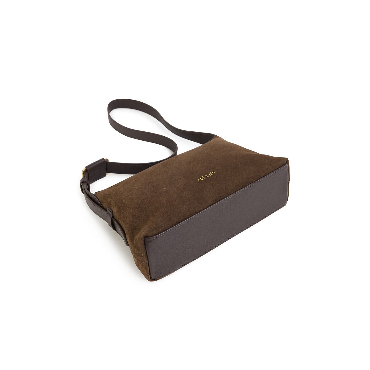 Sac porté épaule en cuir, BOWIE ebène, NAT & NIN