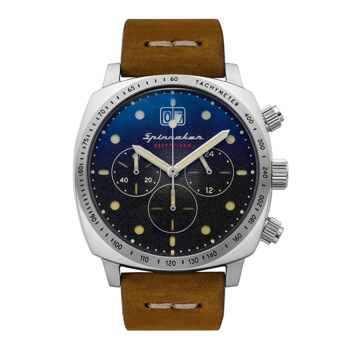 Montre Analogique  HULL argenté bleu marron, SPINNAKER