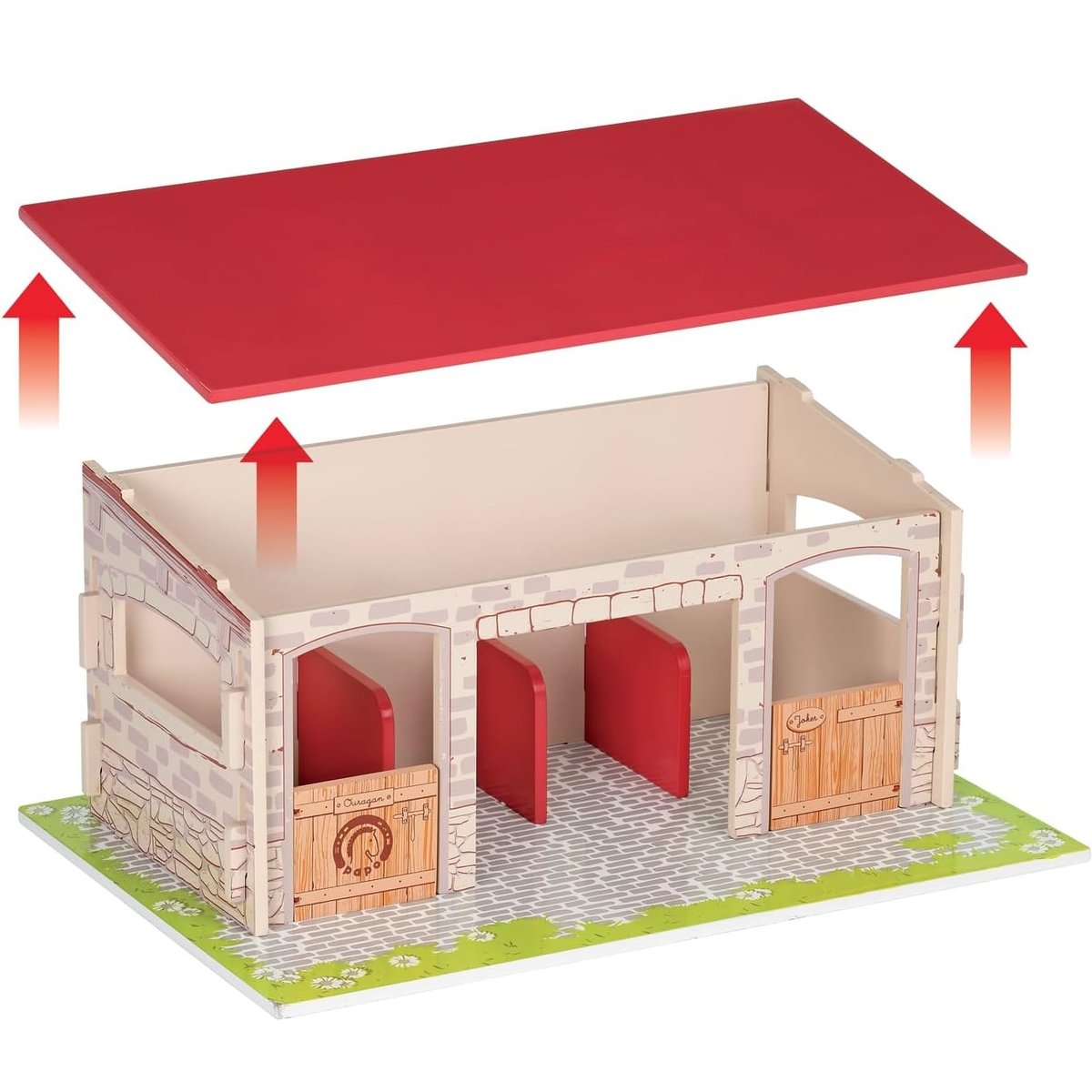 Box à chevaux rouge, PAPO